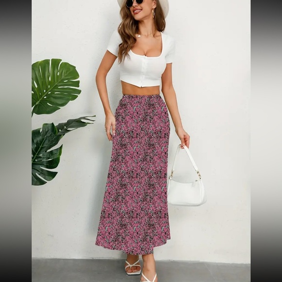 Boho floral print high waisted maxi shirt - Picture 13 of 15